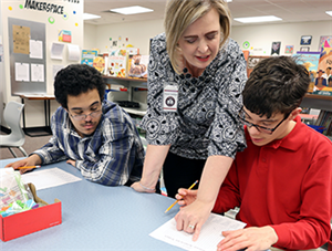 Buice Center students with a teacher